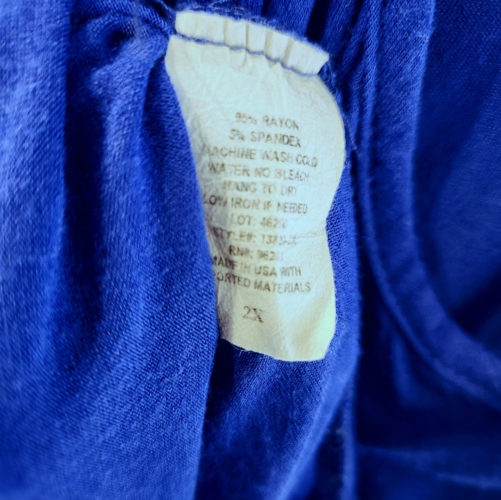 Punc Royal Blue Scoopneck Racerback Knit Maxi Dress | 2X - Picture 5 of 7